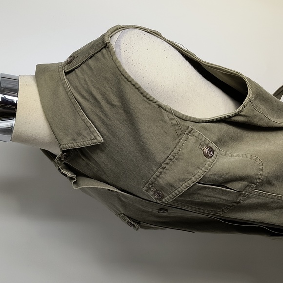 Lauren Jeans Company Ralph Lauren army green sleeveless belted dress-sz 16 - Picture 4 of 8